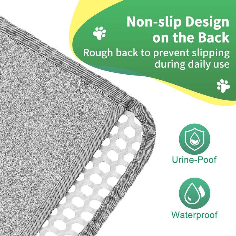 GRELY 35''X 25'' Large Litter Mat, 2 Layer Cat Litter Mat Litter Trapping Mat,Litter Box Mats for Floor, Cats Litterbox Catcher Rug for Kitty Pet, Waterproof Urine Proof,Non-Slip - Image 3